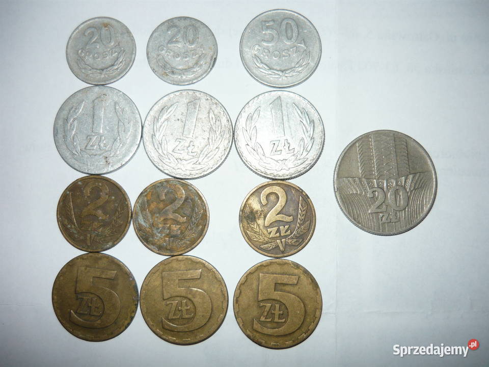 13 bez znaku mennicy PRL Stare monety 20 10 5 1 Krotoszyn