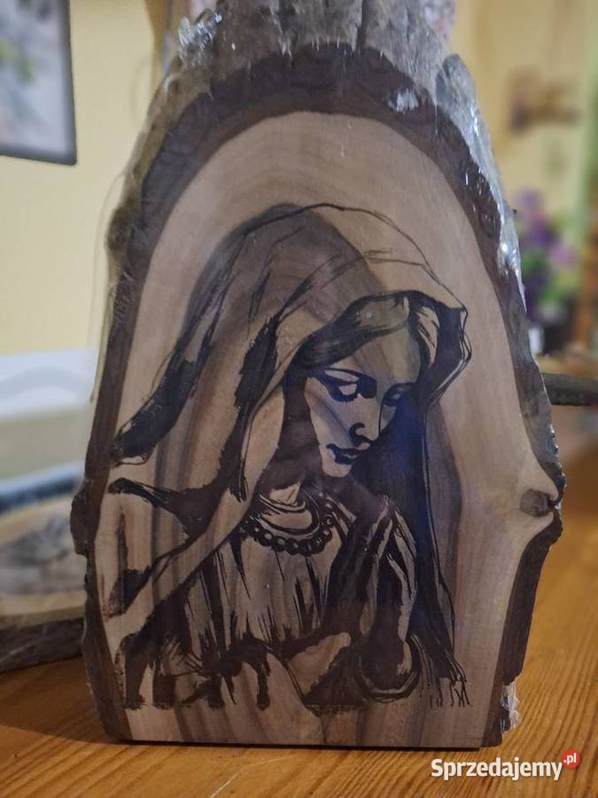 Obraz na plastrze orzecha włoskiegowypalany w Strzyżów sprzedam