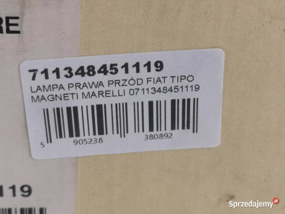 LAMPA PRAWY PRZÓD FIAT TIPO 1995 NOWA MAGNETI osobowe sprzedam