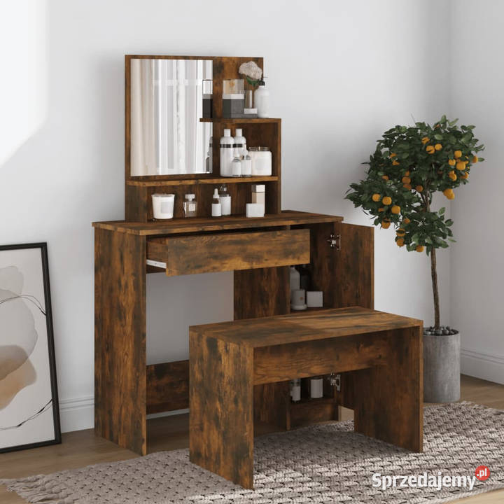 Toaletka z lustrem przydymiony dąb 865x35x136