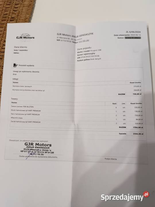 Sprzedam Peugeot 308 231000km Jarocin sprzedam