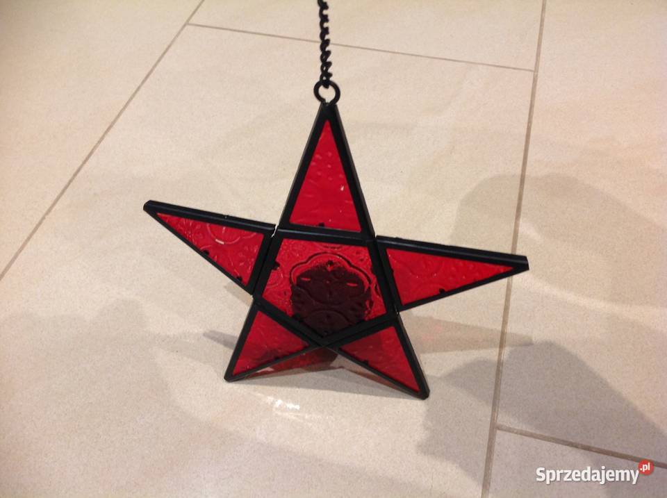 Czerwona Gwiazda Szklana Lampion lubuskie