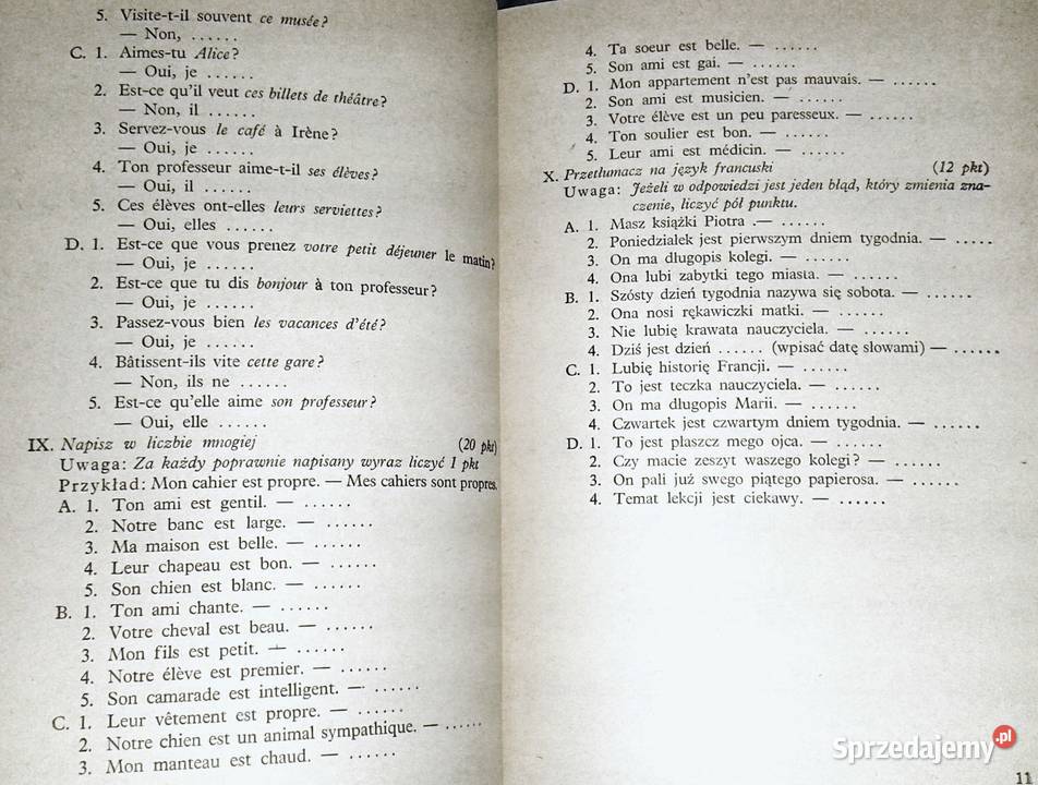 Testy w języku francuskim Jan Duliniec Pozostałe Chełm