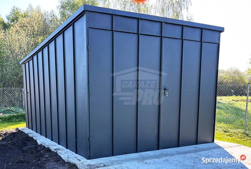Garaz blaszany 3x5 m brama dwuskrzydłowa drzwi małopolskie Oświęcim