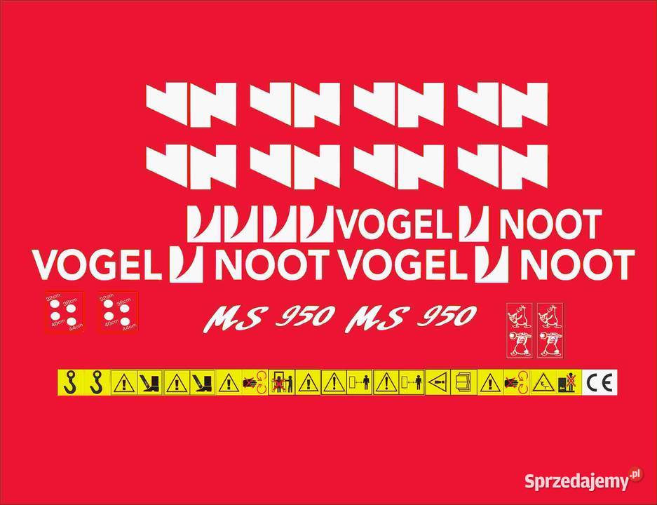 Naklejki Vogel Noot MS 950 na pługi mocne i Pleszew