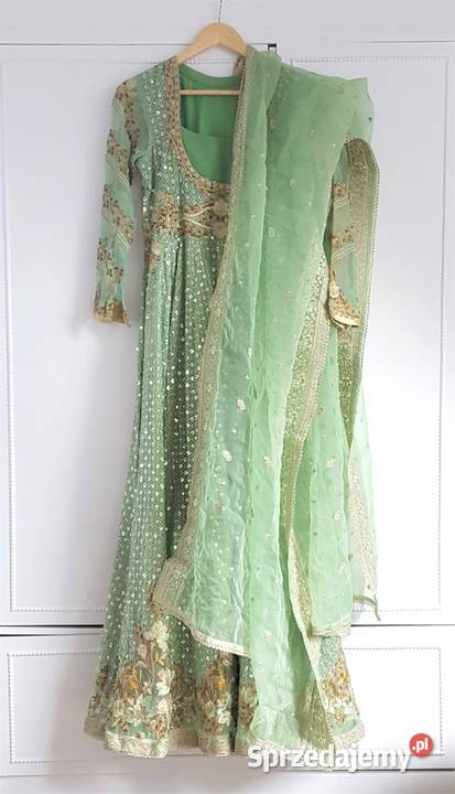 Nowa suknia balowa XS 34 zielona cekiny haft zielony Szczecin