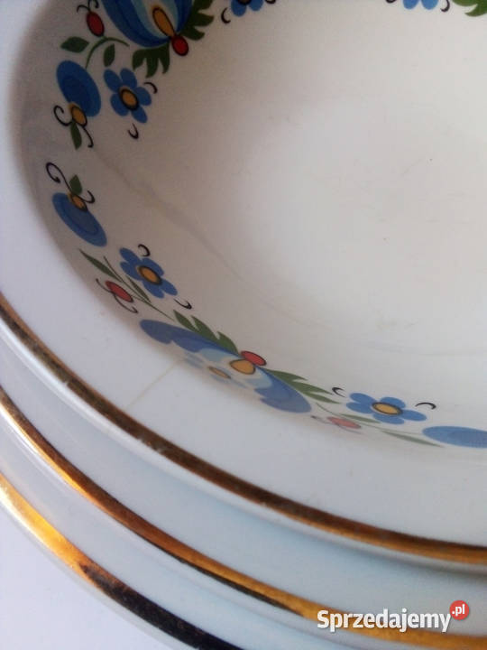 Lubiana vintage PRL wzór kaszubski miski Częstochowa