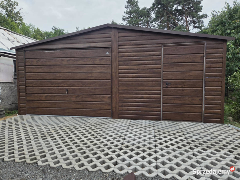 Garaż blaszany dwustanowiskowy 66 brama uchylna łódzkie Poddębice