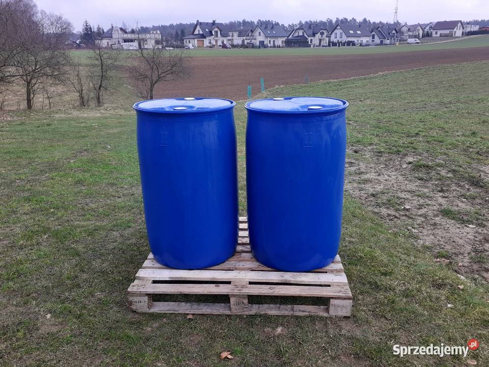 Nowa beczka plastikowa z dwoma wlewami 220 l ADR Somonino