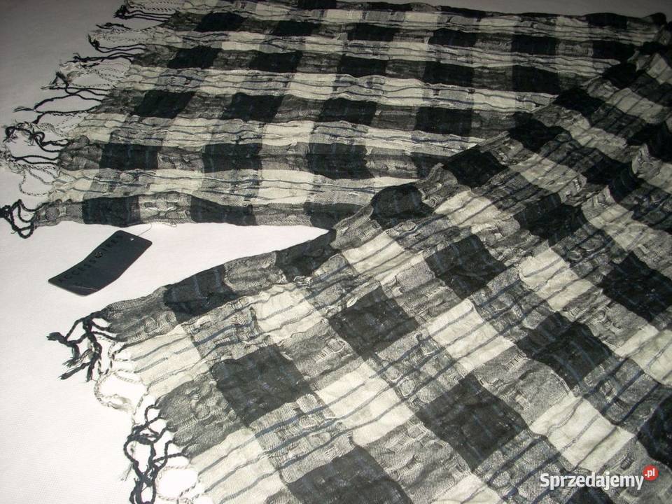 Szal Czarno Szary YORKER nowy Jesień