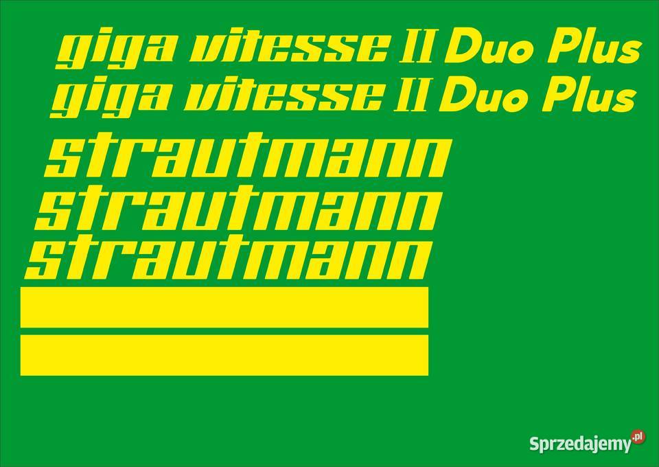 Naklejki strautmann giga vitesse 2 duo plus Bydgoszcz