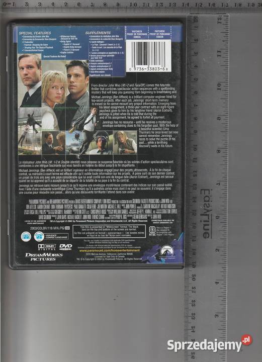 Paycheck Zapłata EN Ben Affleck DVD Kultura i Rozrywka Pruszków sprzedam