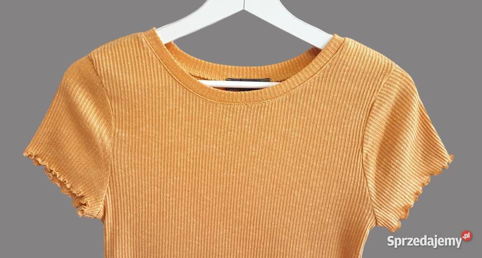 Damska bluzka musztardowa z krótkim rękawem małopolskie