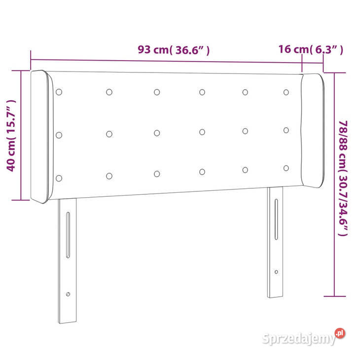 Zagłówek do łóżka z LED różowy 93x16x7888 Warszawa sprzedam