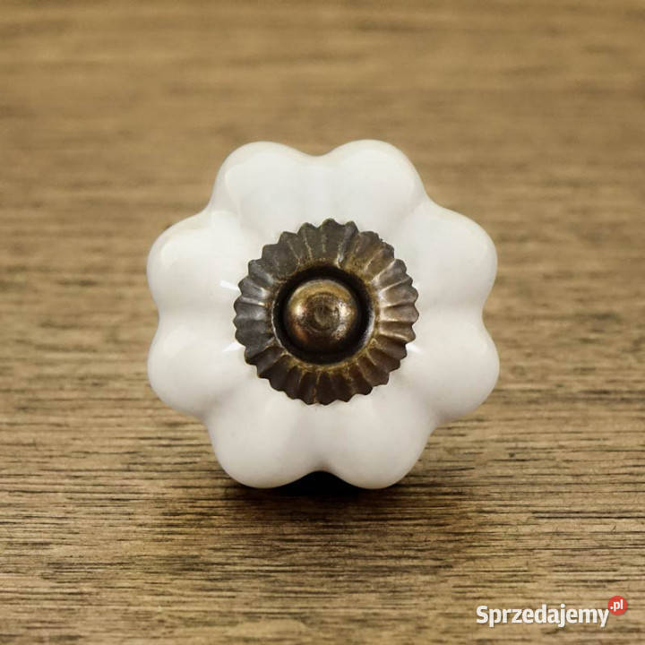 Gałka meblowa ceramiczna KWIAT Z SZYLDEM Chmielnik