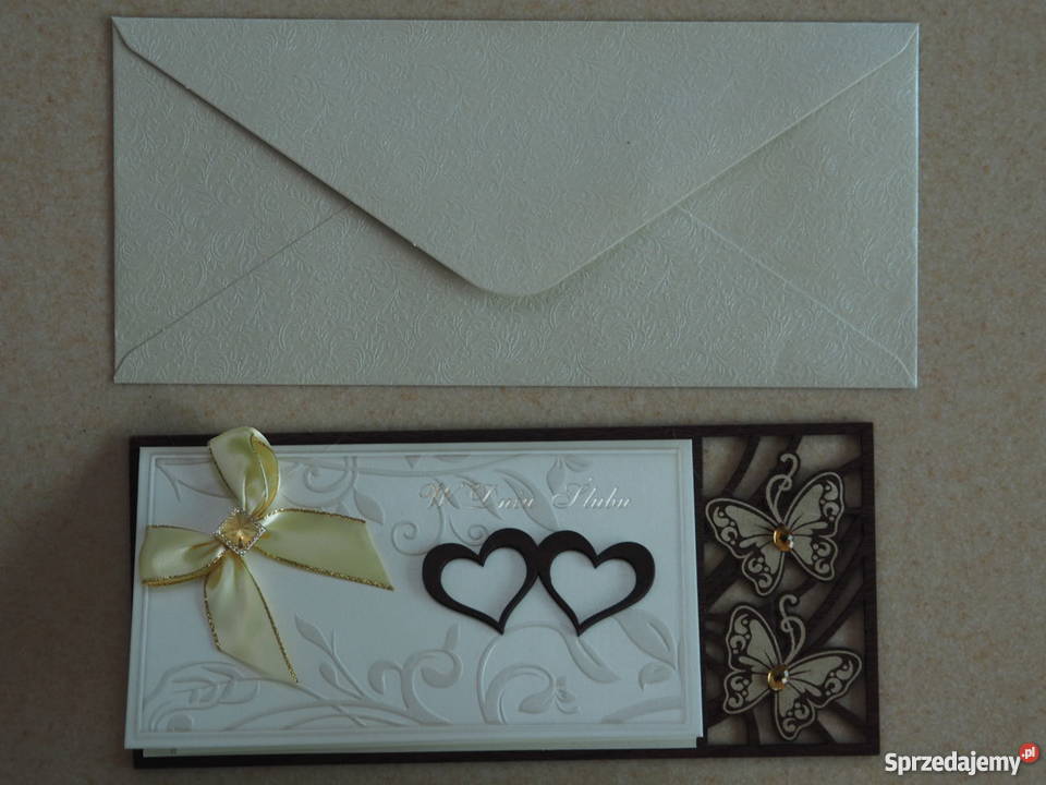 Kartka Ślubna Ślub Karta Drewno Motyl Wesele Pozostałe mazowieckie Warszawa