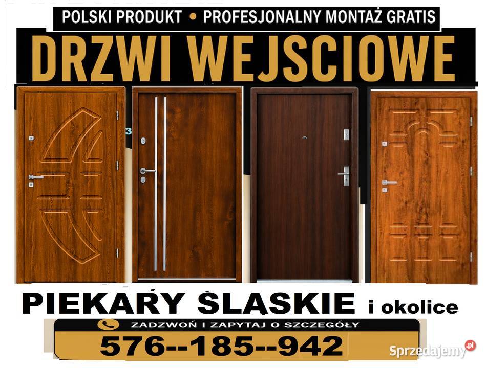 Drzwi zewnętrzne z MONTAŻEM wejściowe śląskie sprzedam