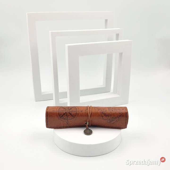 Piórnik szkolny zwijany skórzany mapa śląskie Zawiercie