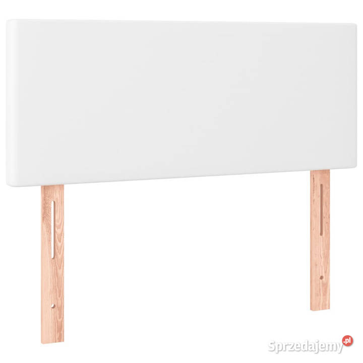 Łóżko kontynentalne z materacem i LED biała 88cm Łóżka