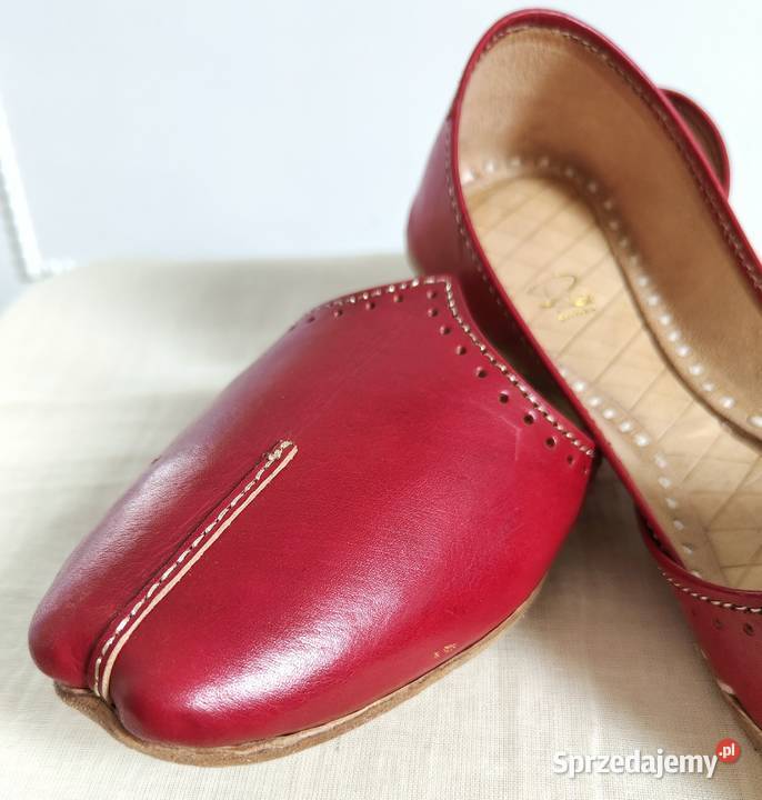 Czerwone skórzane buty balerinki 39 skóra orient zachodniopomorskie Szczecin