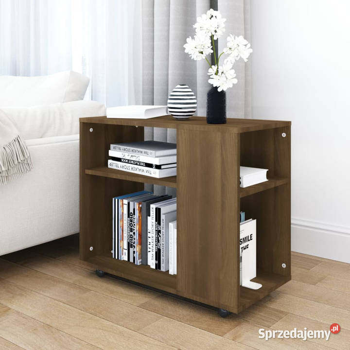 Stolik boczny brązowy dąb 70x35x55 WM815107 Warszawa