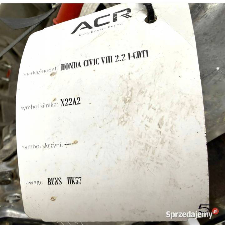 SILNIK N22A2 Honda CRV CRV Civic VIII UFO 22 Silniki kompletne Chełm sprzedam