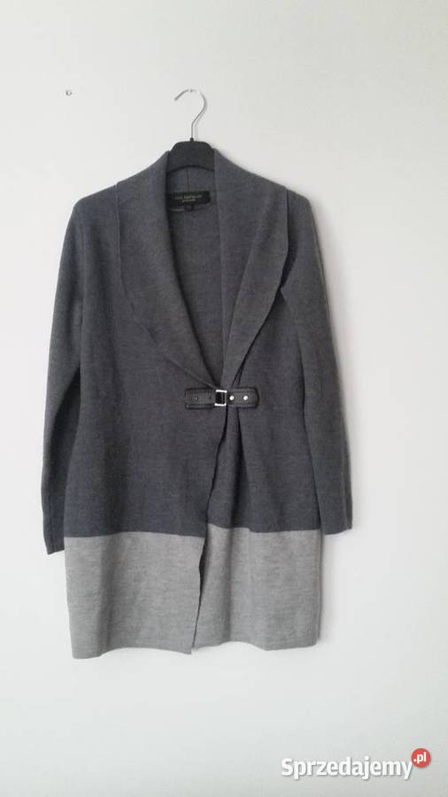 Szary kardigan 50 wełna projekt Paul Costelloe Warszawa