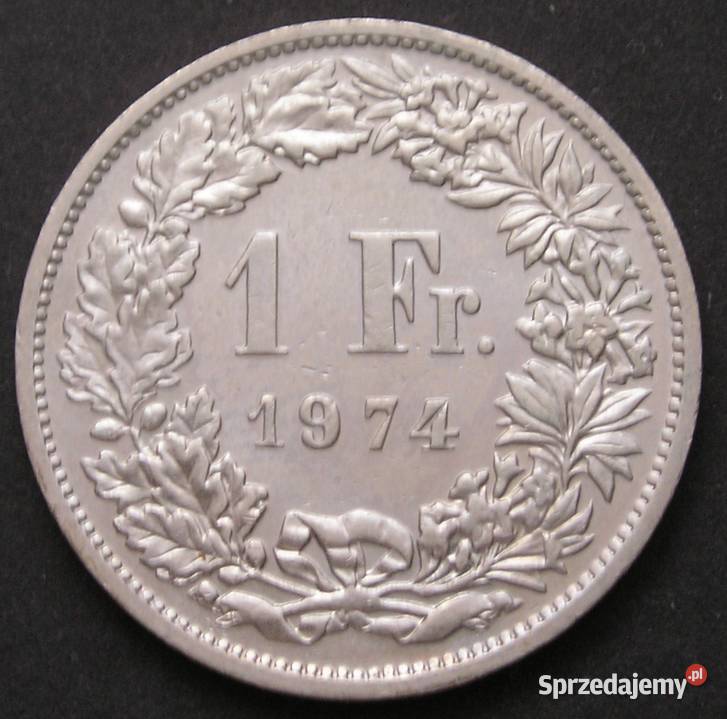 Szwajcaria 1 frank 1974 stan 12 Łódź