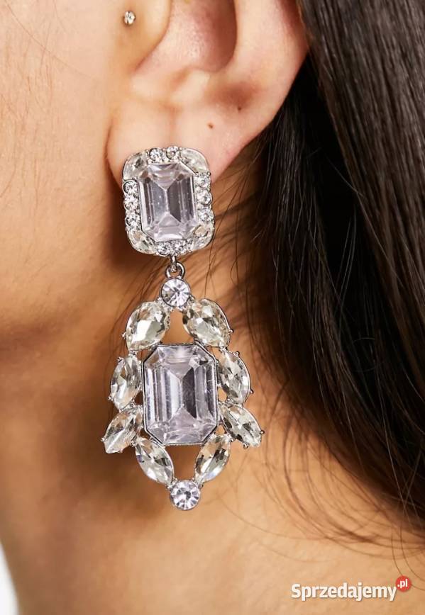 ASOS Długie Bogato zdobione kolczyki ślubne z Kraków