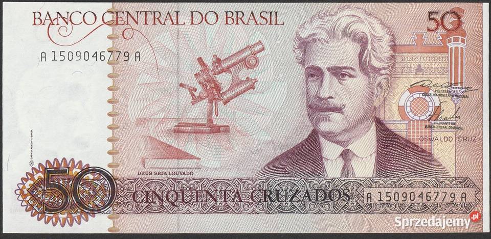 BRAZYLIA 50 CRUZADOS 1986 STAN BANKOWY UNC Łódź