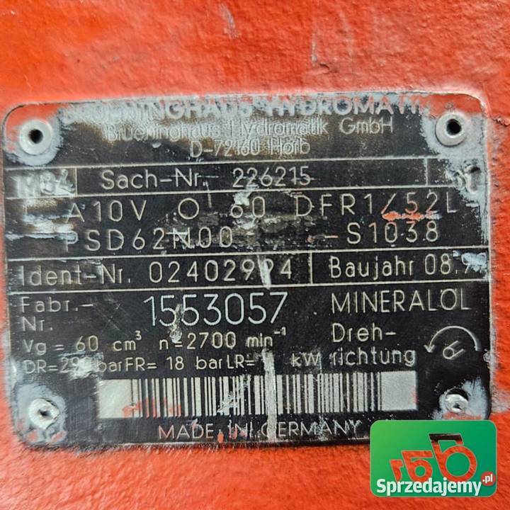 Pompa hydrauliczna A10V Hydromatik 226215 Wilkowo