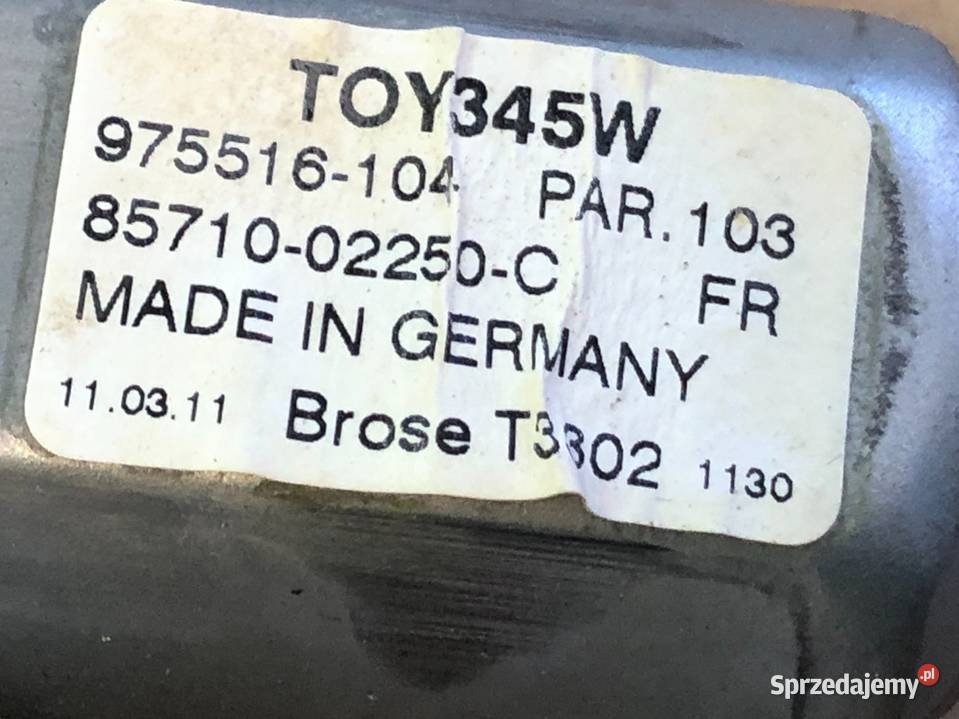 Toyota Auris I E15 Lift 12r 5D Podnośnik Mechanizmy opuszczania szyb świętokrzyskie Skarżysko-Kamienna