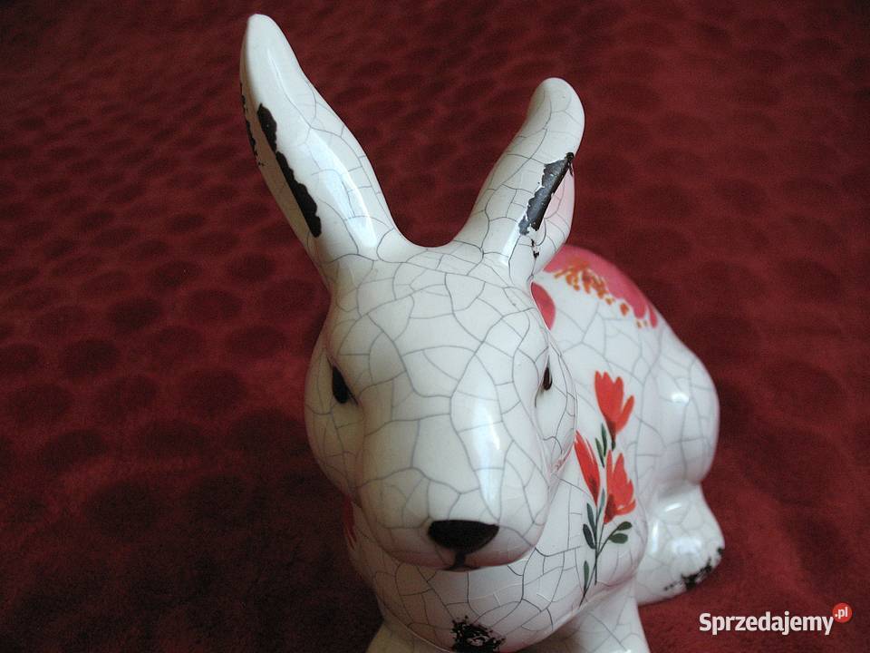 Zając z efektem crackle porcelana 17 x 17 x 10 Siedlce sprzedam