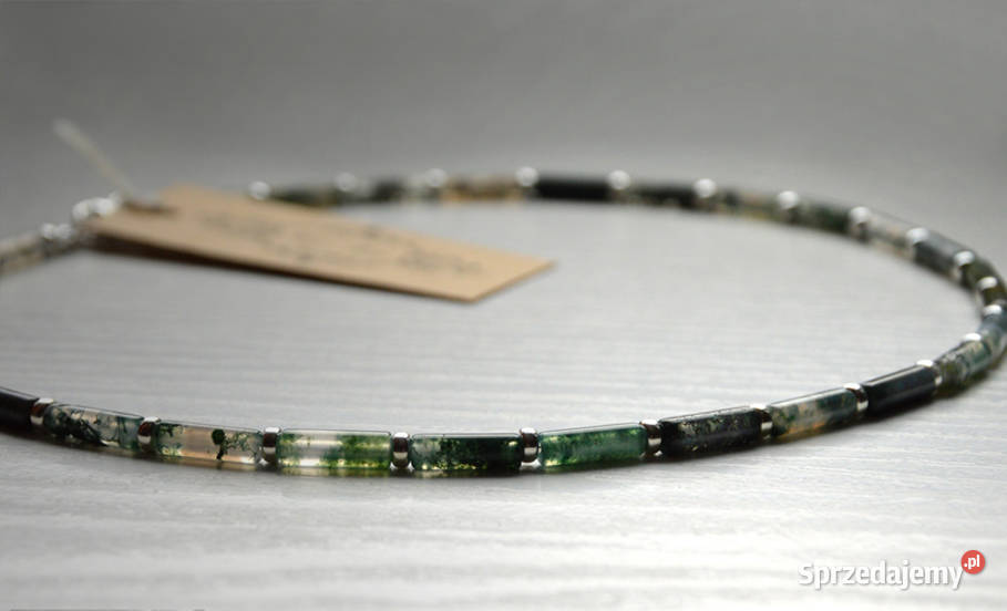 Agat mszysty Naszyjnik męski Rękodzieło Gdańsk