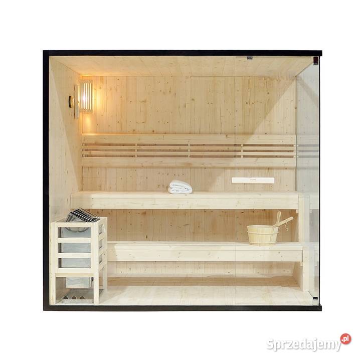 Sauna fińska Montana panoramiczna czarna rama inny kolor Środa Wielkopolska