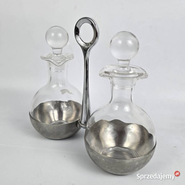 Zestaw na ocet i oliwę w stojaku szkło stal WMF Bronisze