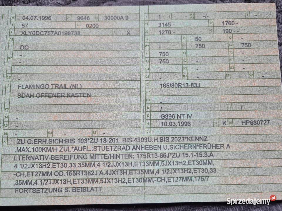 Przyczepa Flamingo Saris lekka 750 25x125m Drogobycza