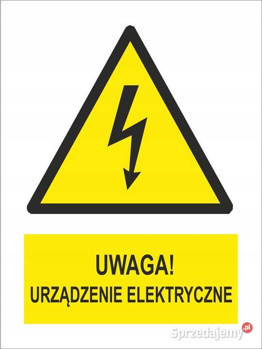 Naklejka Uwaga urządzenie elektryczne piorun Kamionna
