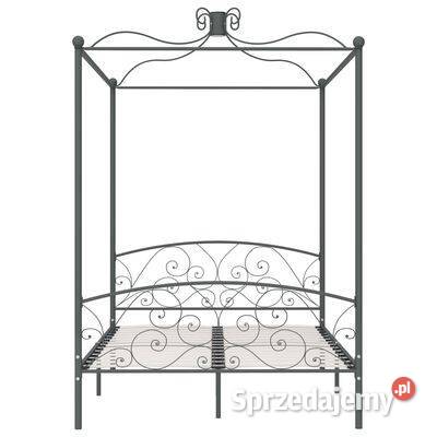 vidaXL Rama łóżka z baldachimem szara metalowa
