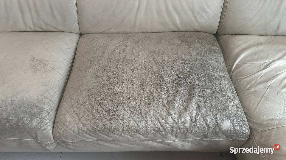 Komplet narożnik fotel włoska skóra Natuzzi Lesznowola
