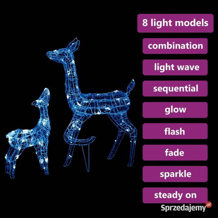 vidaXL Świąteczne renifery akrylowe 160 sprzedam