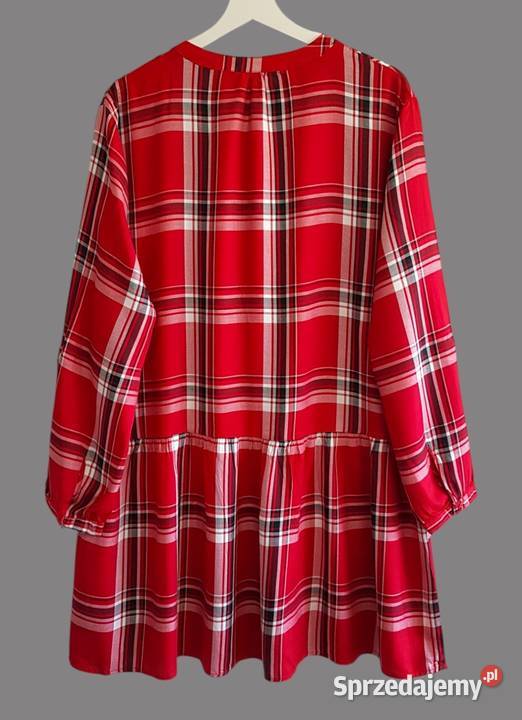 Damska koszula czerwona kratkę z długim rękawem Chrzanów