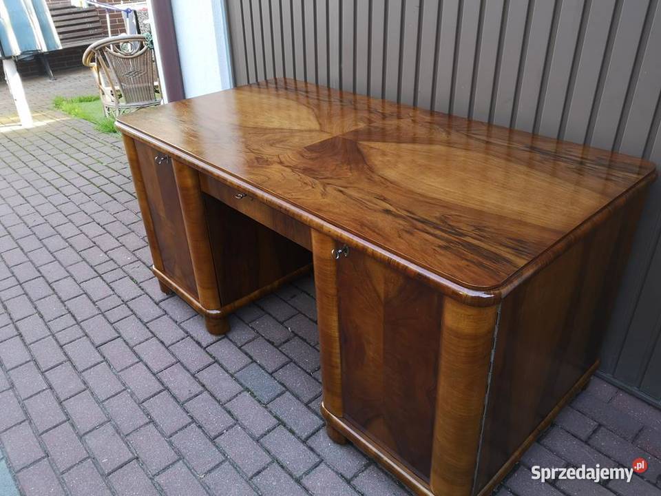 Biurko ARTDECO Orzech Stare Antyk Dwustronne Swarzędz