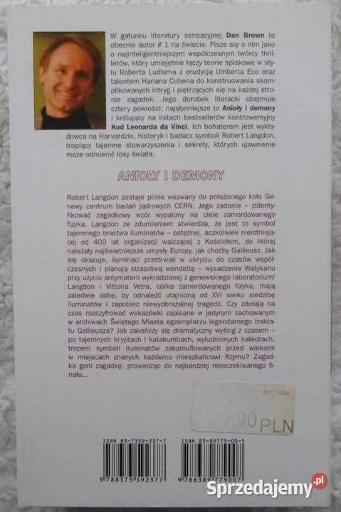 Anioły i demony Dan Brown Kultura i Rozrywka mazowieckie Warszawa