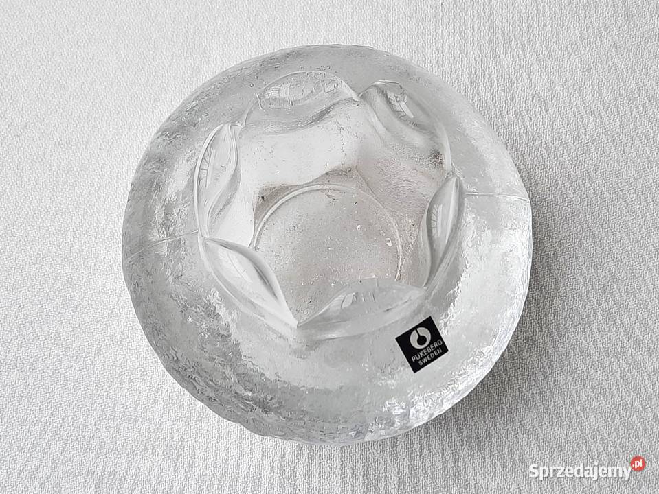 Stare szkło świecznik PUKEBERG Sweden Antyki Łódź