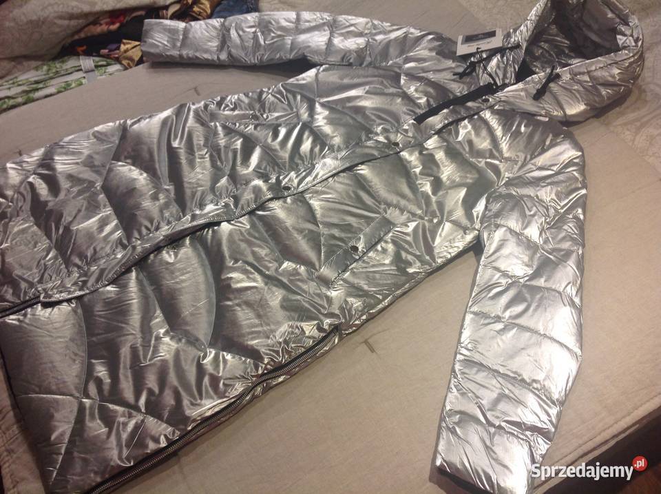 Kurtka Płaszcz Dwustronny Damski r L Srebrna Nowa Sól sprzedam