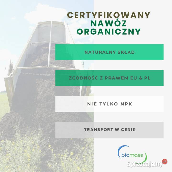 Nawóz organiczny Biomass Rolników nawozy zachodniopomorskie Choszczno