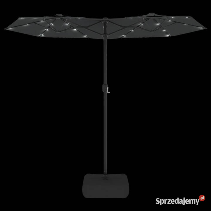 Podwójny parasol ogrodowy z LED antracytowy Warszawa
