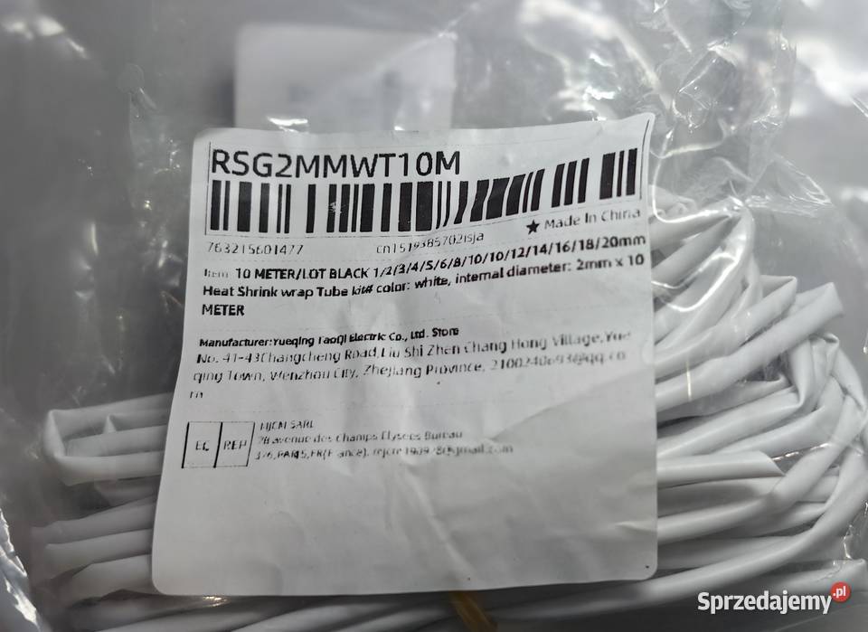 Koszulki termokurczliwe 2mm1m Białe White Nowe