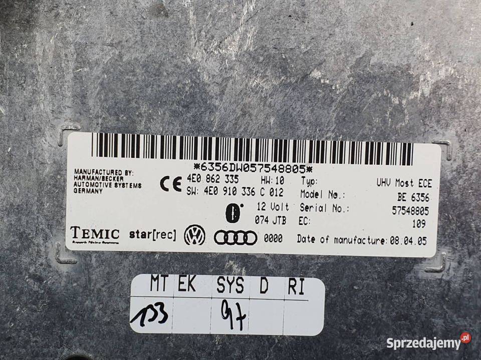 MODUŁ AUDI A6 C6 4E0862335 Lipno